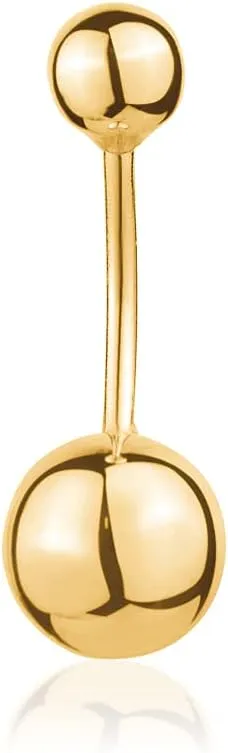 Belly Button Ring for Women 14k Gold Navel Rings Barbell or Simulated Diamond Gemstone | 16g | Real Gold Body Piercing Jewelry