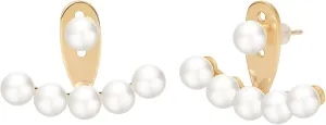 BERISO Pearl Hoop Earrings For Women,14K Gold Plated Baroque Pearl Drop Earrings Teardrop Hoop Earrings Jewelry Gift for women