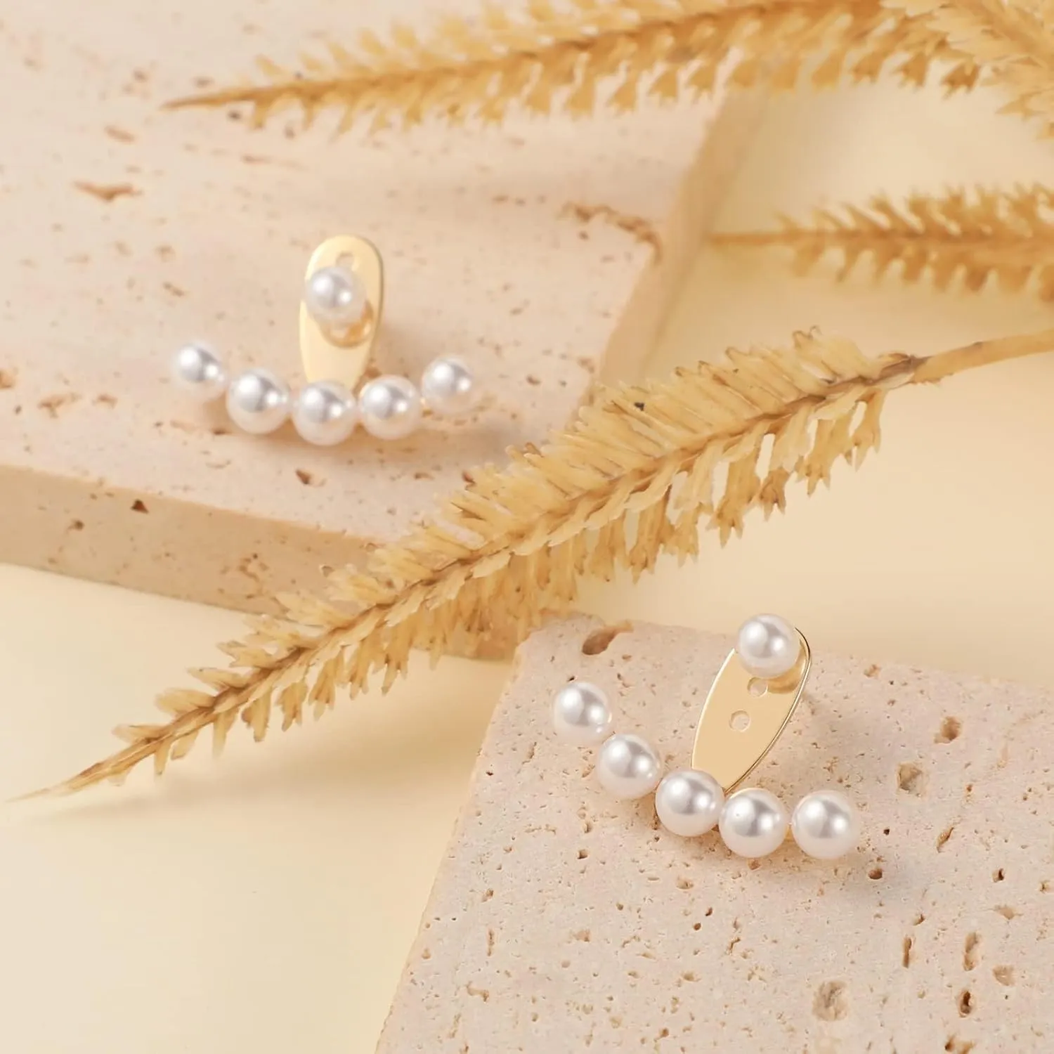 BERISO Pearl Hoop Earrings For Women,14K Gold Plated Baroque Pearl Drop Earrings Teardrop Hoop Earrings Jewelry Gift for women