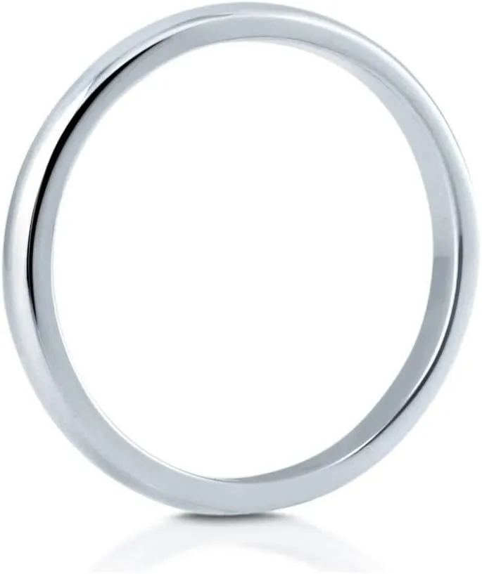 BERRICLE Sterling Silver Wedding Rings Band for Women, Rhodium Plated Size 4-10