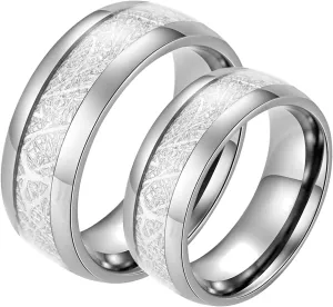 Best Friend Rings Women, Stainless Steel Rings Couples Silver Ring 8mm Valentines Day Gifts for Men
