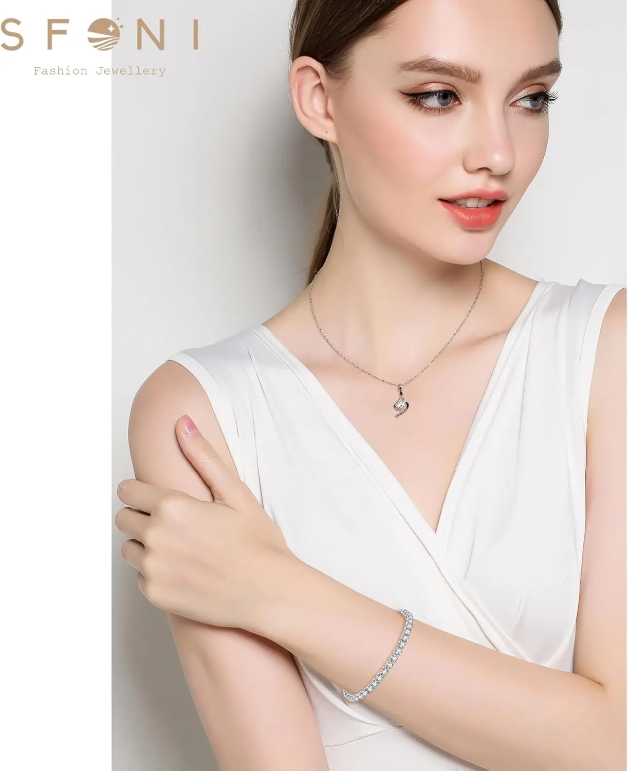 Birthstone Bracelet for Women, Silver Tennis Bracelets with Cubic Zirconia Adjustable Slider Bracelet Birthday Mother's Day Graduation Gifts for Her Mom Wife Girlfriend