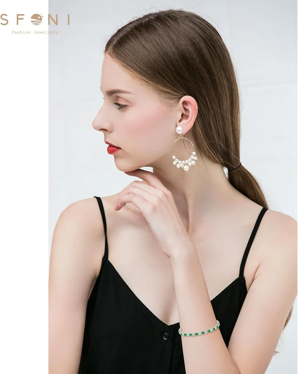 Birthstone Bracelet for Women, Silver Tennis Bracelets with Cubic Zirconia Adjustable Slider Bracelet Birthday Mother's Day Graduation Gifts for Her Mom Wife Girlfriend
