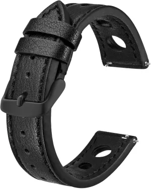 BISONSTRAP Rally Watch Bands, Leather Watch Straps for Men, 18mm, 20mm, 22mm