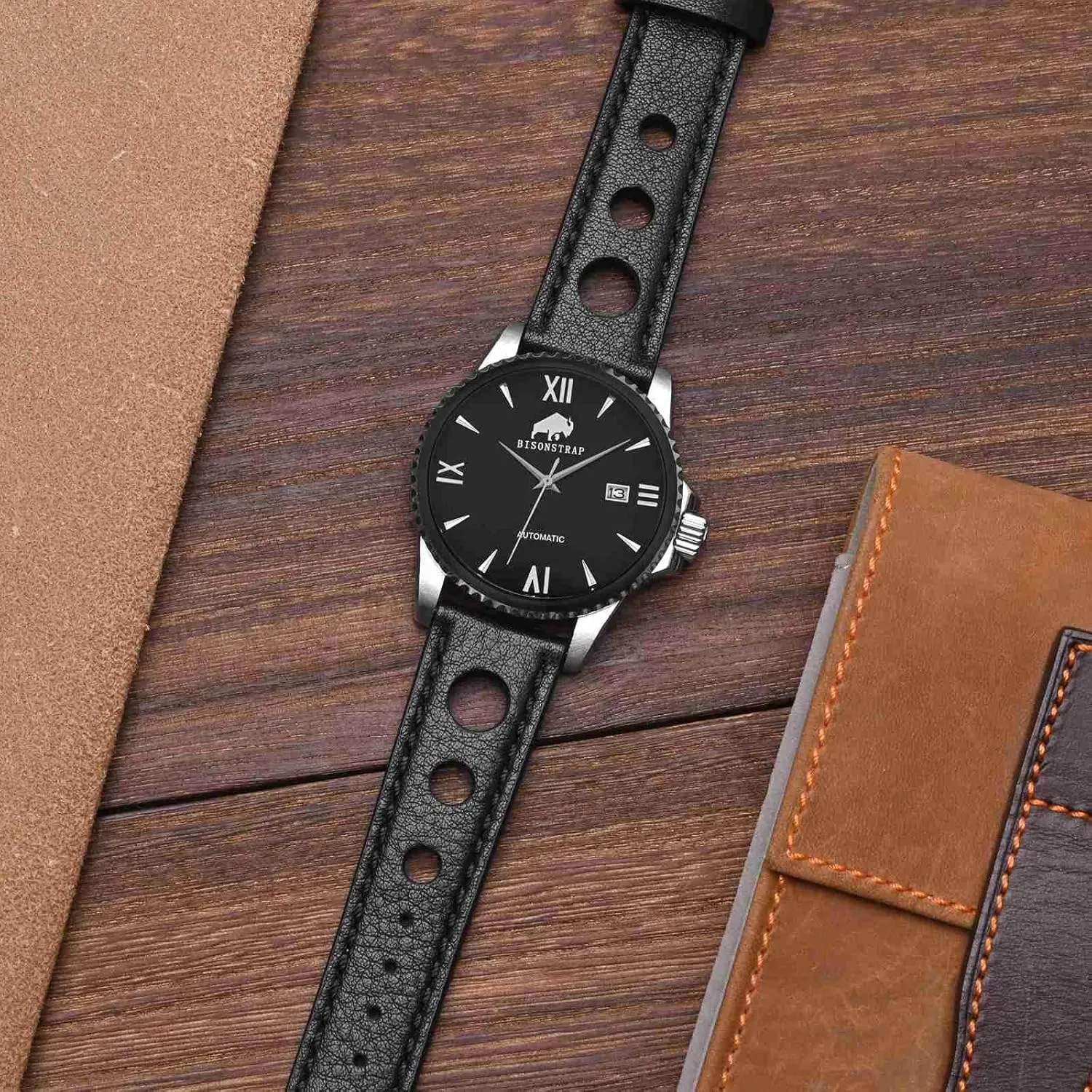 BISONSTRAP Rally Watch Bands, Leather Watch Straps for Men, 18mm, 20mm, 22mm