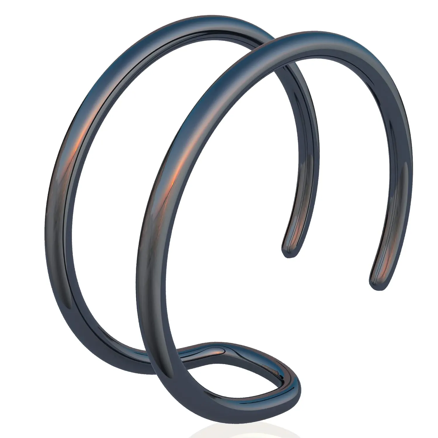 Black Clip on Double Cartilage Piercing Hoop - Hypoallergenic Tiny Handmade 20 gauge Faux Spiral Helix - 925 Black Silver 7mm No Piercing Needed Fake Double Ear Cuff