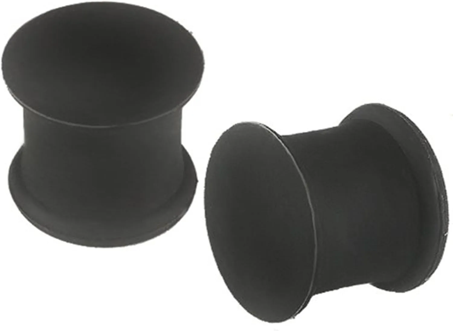 Black Implant Grade sili Double Flare Flesh Tunnels Ear Plugs Ear Stretchers Piercing SI03 2Pcs