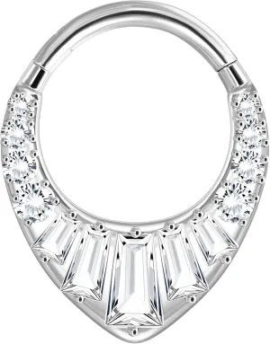 BodyBonita 16G Septum Ring - 316L Surgical Steel Teardrop Nose Rings Hoops Clear CZ Nose Piercings Daith Piercing Jewelry Tragus Helix Rook Cartilage Earrings for Women 8mm
