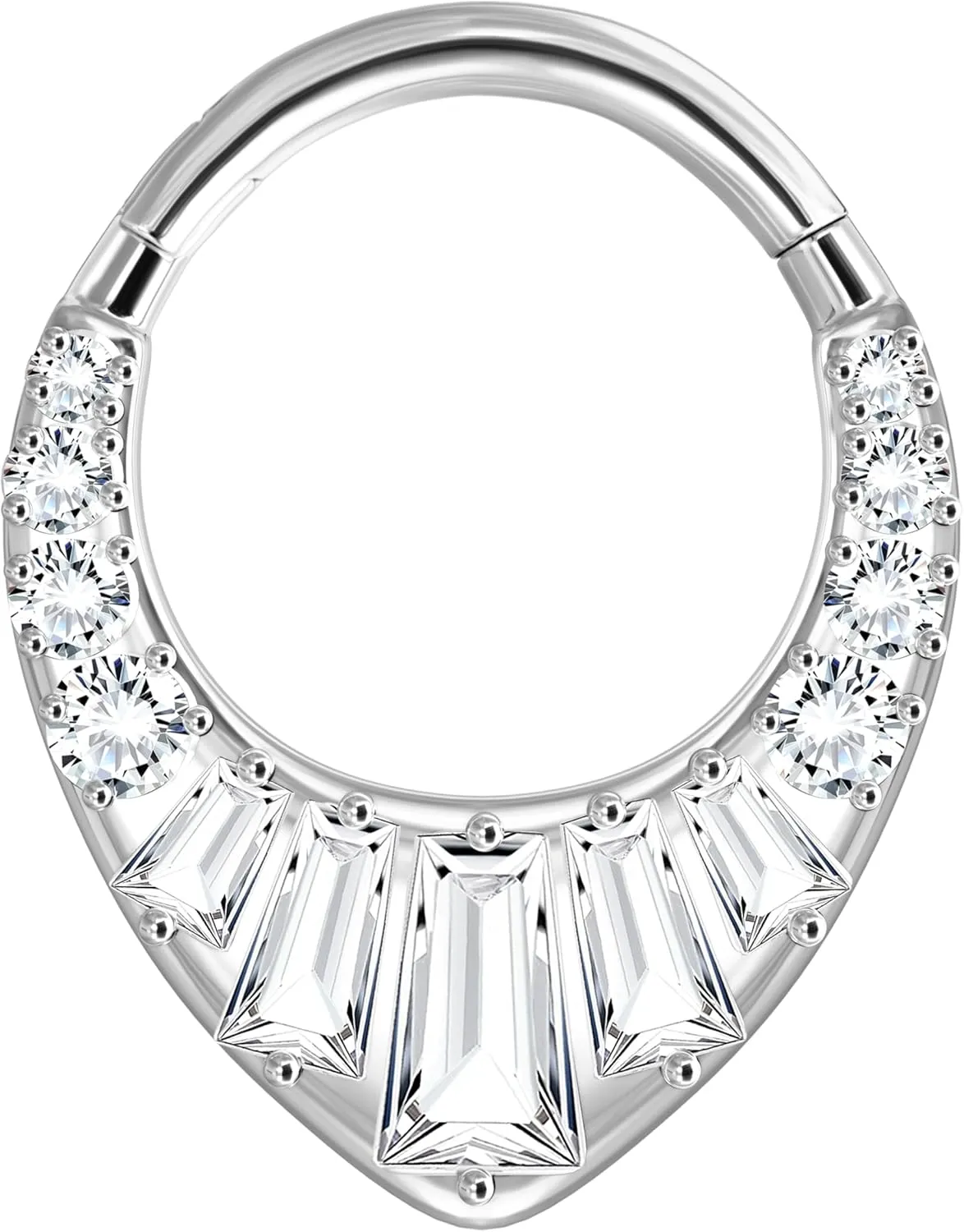 BodyBonita 16G Septum Ring - 316L Surgical Steel Teardrop Nose Rings Hoops Clear CZ Nose Piercings Daith Piercing Jewelry Tragus Helix Rook Cartilage Earrings for Women 8mm