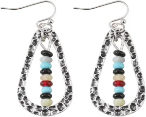 Boho Beaded Dangle Earrings for Women Vintage Colorful Beads Drop Earring Fashion Dangling Statement Bohemian Indian Lightweight Jewelry Accessories
