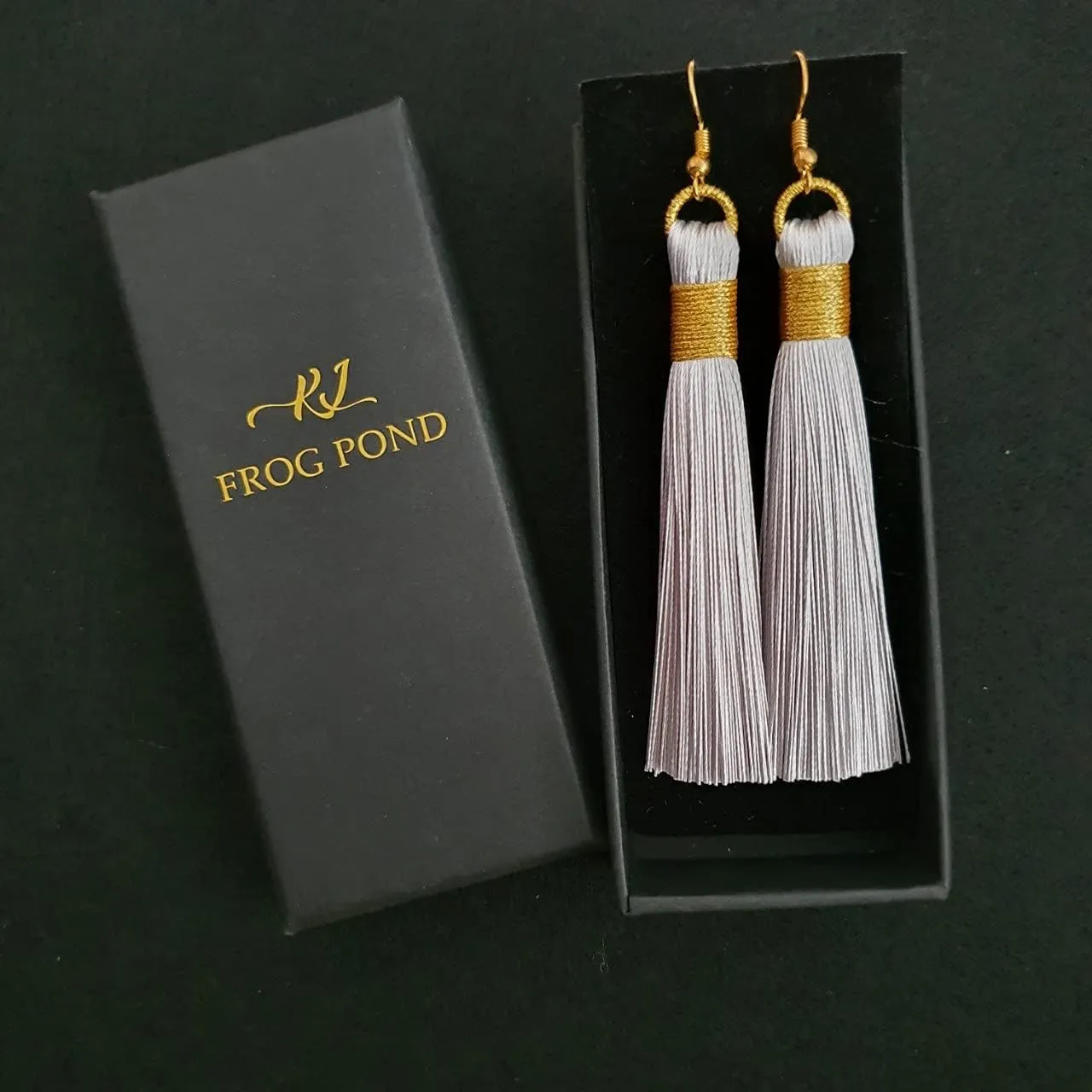 Boho Golden Wrap Silk Fabric Vintage Tassel Statement Bohemian Fashion Jewelry Fringe Drop Dangle Long Earrings