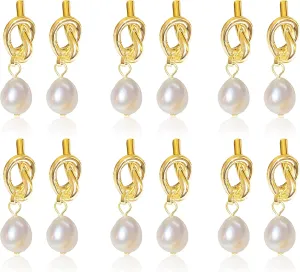 Bridesmaid Gifts Bridesmaid Earrings Gold Knot Pearl Earrings Bridesmaids Proposal Accessory Wedding Day Jewelry Gifts