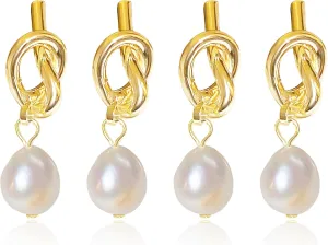 Bridesmaid Gifts Bridesmaid Earrings Gold Knot Pearl Earrings Bridesmaids Proposal Accessory Wedding Day Jewelry Gifts
