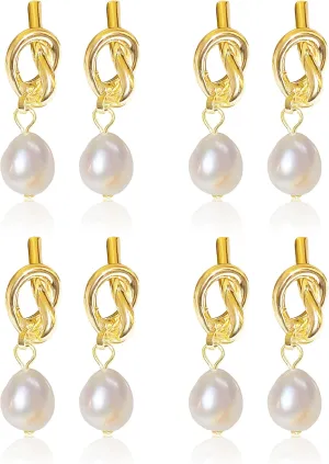Bridesmaid Gifts Bridesmaid Earrings Gold Knot Pearl Earrings Bridesmaids Proposal Accessory Wedding Day Jewelry Gifts
