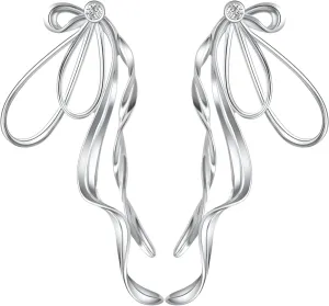 Butterfly Wing Earrings, Bowknot Ribbon Dangle Earrings for Women, Dainty Irregular Melting Geometric Earrings, Personalized Minimalist Insect Earring Studs