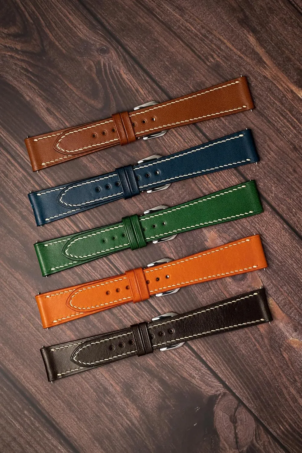 Buttero Full Grain vegetable tanned Leather Mens Watch Band - 19mm 20mm 22mm Quick Release Watch Band - Handmade Premium Leather Watch Strap - Italian Genuine Leather Replacement Band