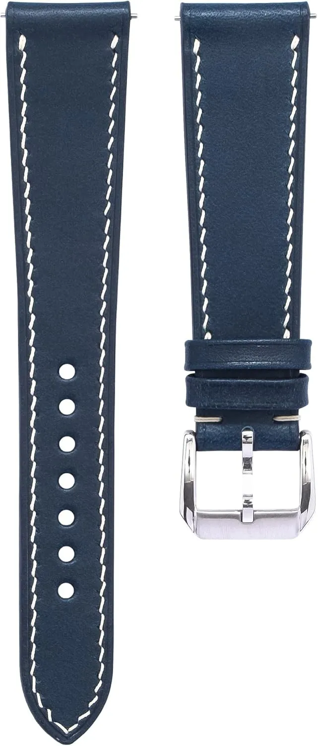Buttero Full Grain vegetable tanned Leather Mens Watch Band - 19mm 20mm 22mm Quick Release Watch Band - Handmade Premium Leather Watch Strap - Italian Genuine Leather Replacement Band