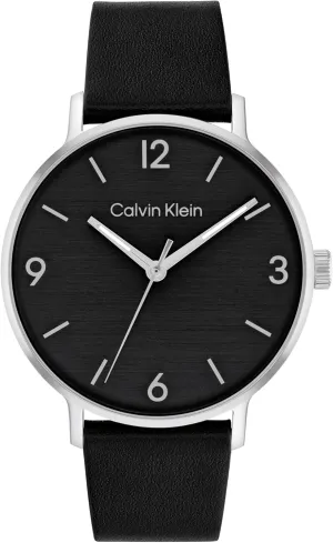 Calvin Klein Modern Men's 3H Quartz Watch - Stainless Steel Case and Leather Strap - Water Resistant to 3ATM/30 Meters - Premium Fashion Timepiece for Day-to-Evening Style - 42mm