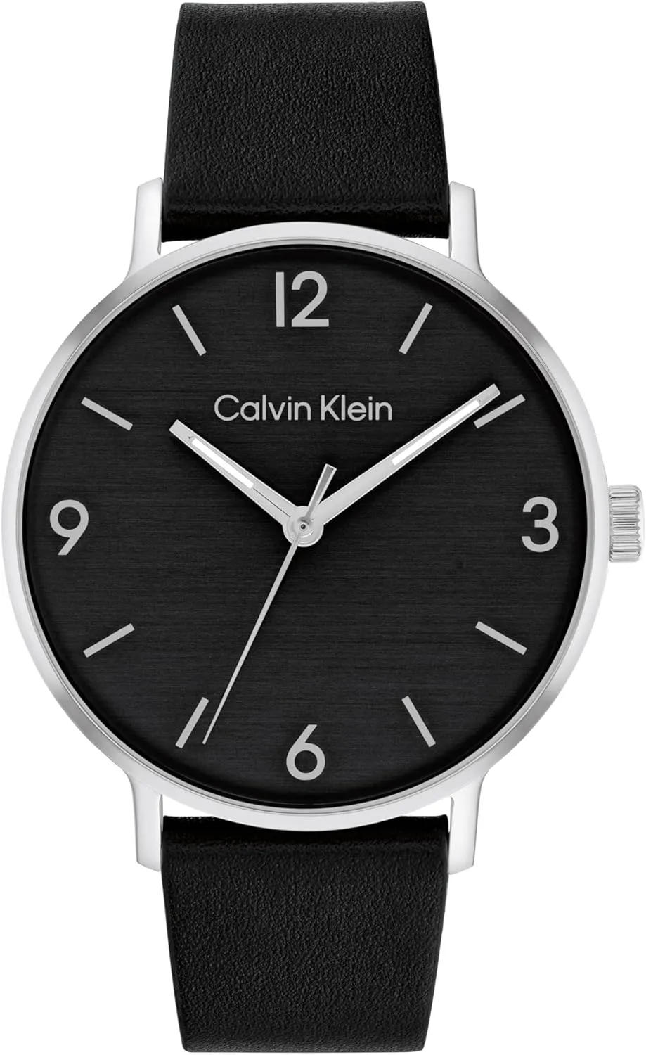 Calvin Klein Modern Men's 3H Quartz Watch - Stainless Steel Case and Leather Strap - Water Resistant to 3ATM/30 Meters - Premium Fashion Timepiece for Day-to-Evening Style - 42mm