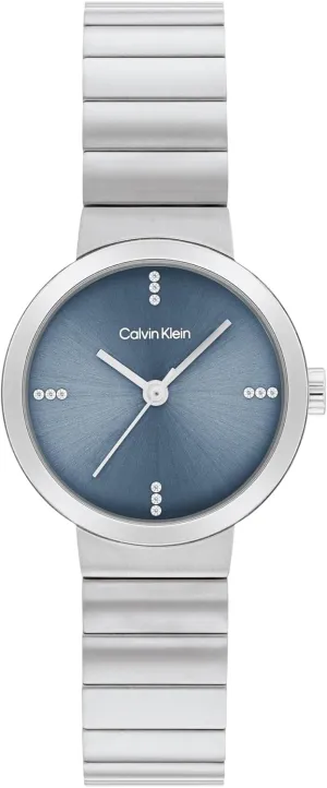 Calvin Klein Unisex Precise Watch, 3 Hand, Stainless Steel Bracelet, Mini Case Size, Adorned with Crystal, Modern Design for Everyday Wear, (Model:25200415)