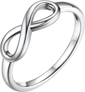 CCBFY 18k White Gold Gold Plated 925 Sterling Silver Rings for Women Promise Rings for Her, Stackable Wedding Bands Rings for Women Infinity Forever Love Knot Ring
