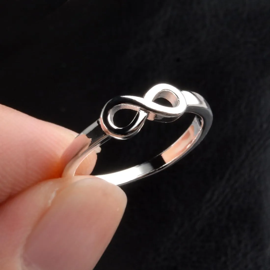 CCBFY 18k White Gold Gold Plated 925 Sterling Silver Rings for Women Promise Rings for Her, Stackable Wedding Bands Rings for Women Infinity Forever Love Knot Ring