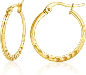 CCmfgjew Round Gold Hoop Earrings | Round Hoop Earrings | Hypoallergenic Earrings Lightweight Earrings for Women | Handmade Elegant Earrings for Wife Lover Family Friends