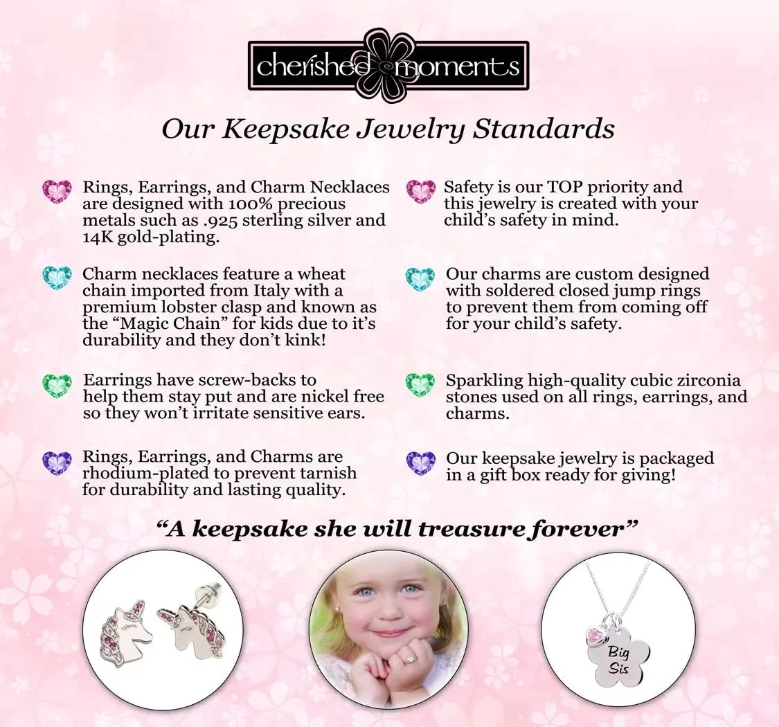 Cherished Moments Sterling Silver Baby Heart Ring with a Dainty Diamond, Pink Sapphire or Ruby Accent