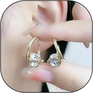 Chunky Gold Hoop Earrings for Women Lightweight Crossed Fishtail Cubic Zircon Earrings Geometric Hypoallergenic Hoop Earrings Statement Jewelry Gifts