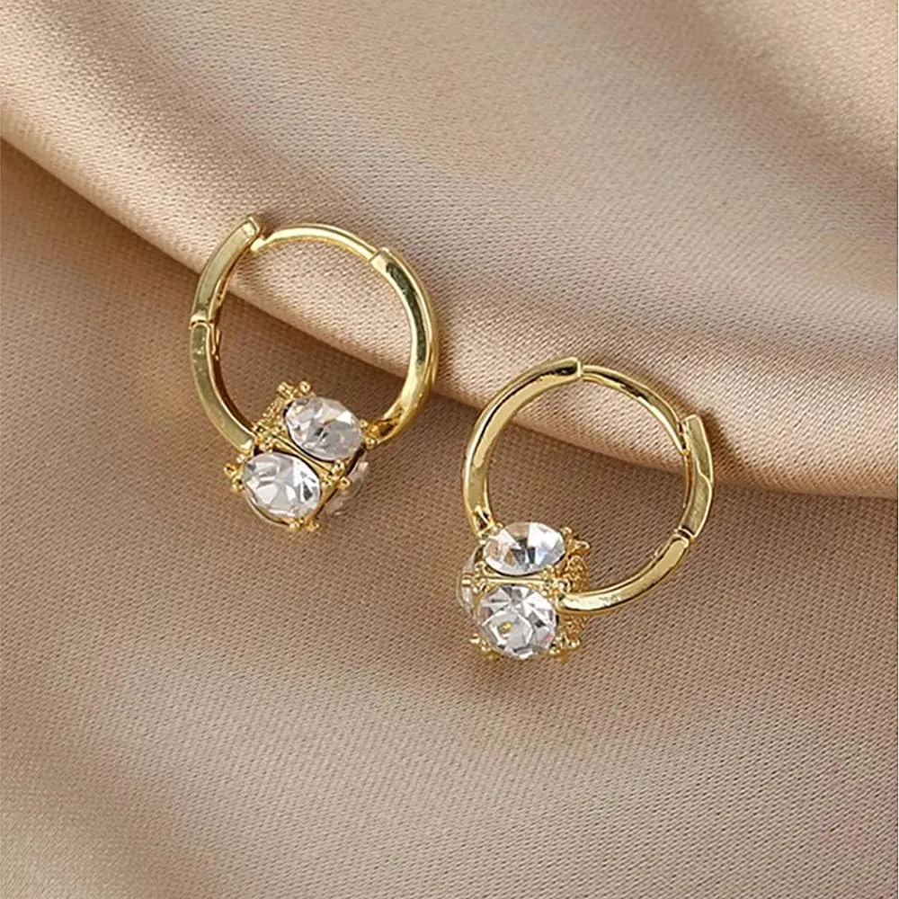 Chunky Gold Hoop Earrings for Women Lightweight Crossed Fishtail Cubic Zircon Earrings Geometric Hypoallergenic Hoop Earrings Statement Jewelry Gifts
