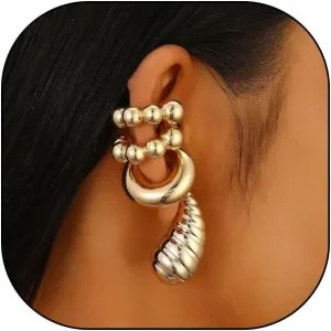 Chunky Gold Round Ear Cuff Earrings for Women Trendy Silver Non Piercing Cartilage Earrings Set Circle Ball Ear Clips Jewelry Accessories