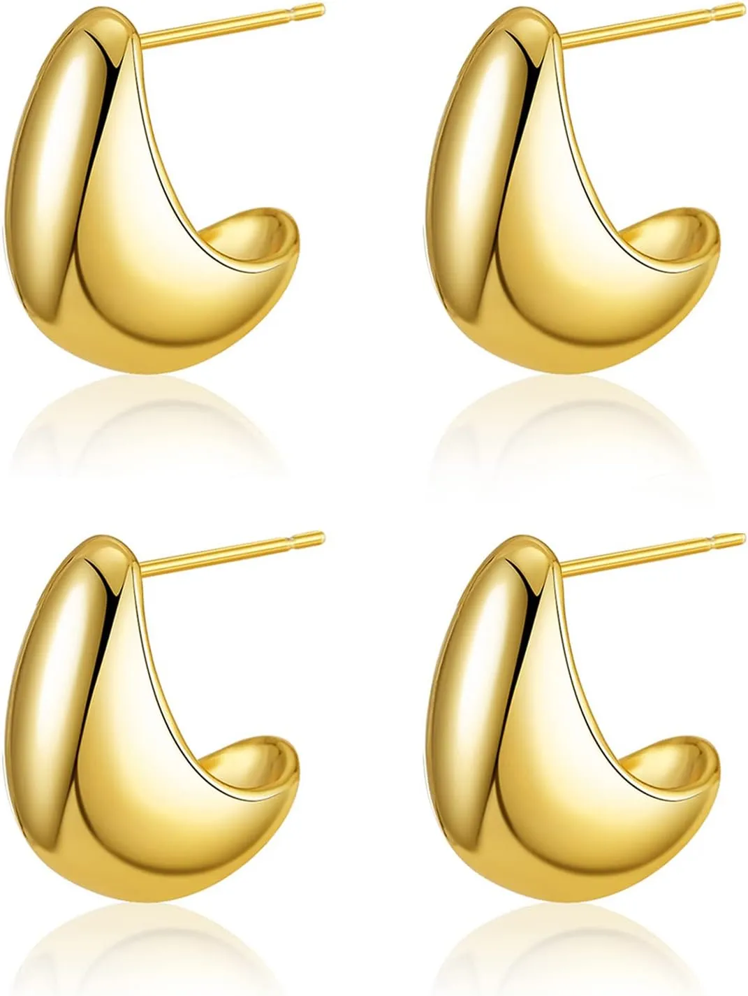 Chunky Hoop Earrings for Women Thick Lightweight Hollow Earrings Gold Chunky Earrings Jewelry for Women