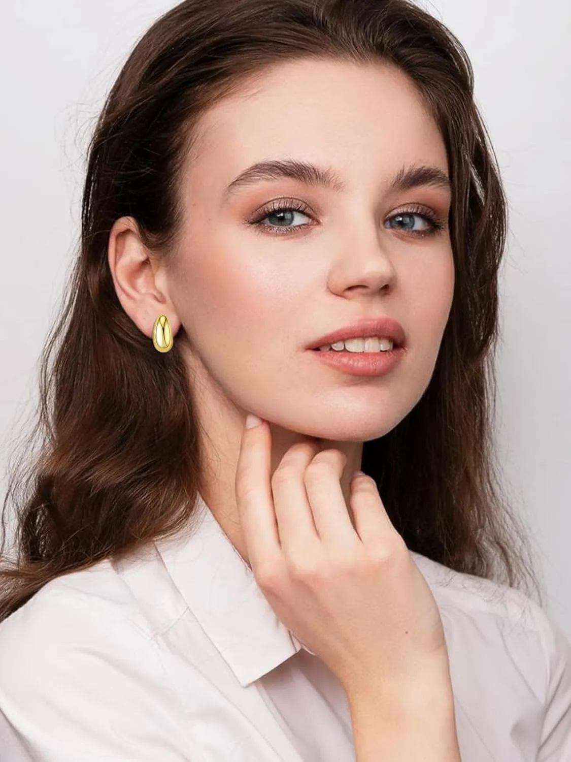 Chunky Hoop Earrings for Women Thick Lightweight Hollow Earrings Gold Chunky Earrings Jewelry for Women