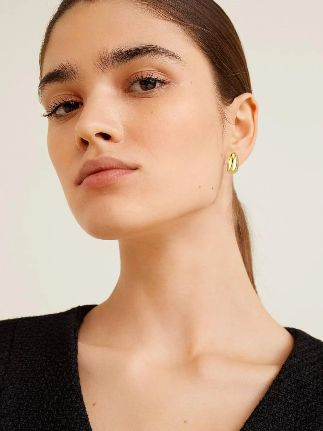Chunky Hoop Earrings for Women Thick Lightweight Hollow Earrings Gold Chunky Earrings Jewelry for Women