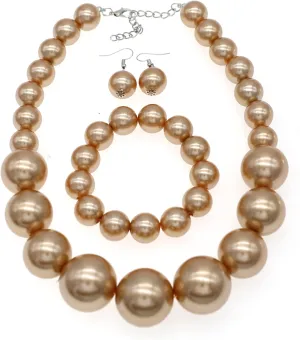 Chunky Simple Layer Stylish Faux Pearl with Crystal Bead Necklace for Women Discover the Epitome of Sophistication Elevate your Look with the Harmonious Fusion of Faux Pearls and Shimmering Crystal