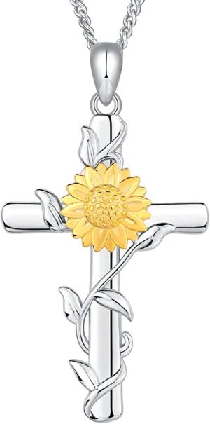 Classic Simple 925 Sterling Silver Cz Cross Crucifix Pendant Necklace for Women and Men - Holy Religious Faith Christian Jewelry - Sparkling Modern Statement Trendy Everyday Fashion Gifts
