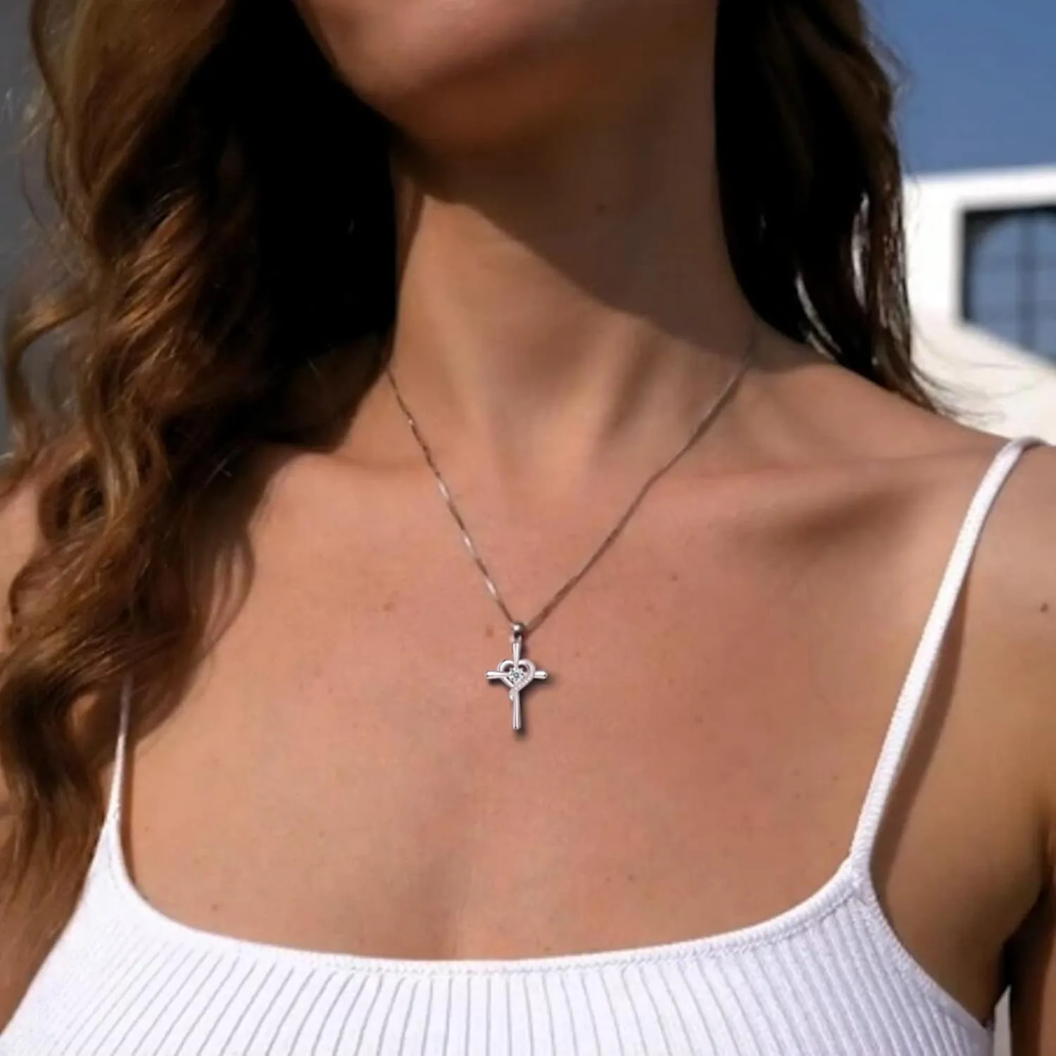Classic Simple 925 Sterling Silver Cz Cross Crucifix Pendant Necklace for Women and Men - Holy Religious Faith Christian Jewelry - Sparkling Modern Statement Trendy Everyday Fashion Gifts