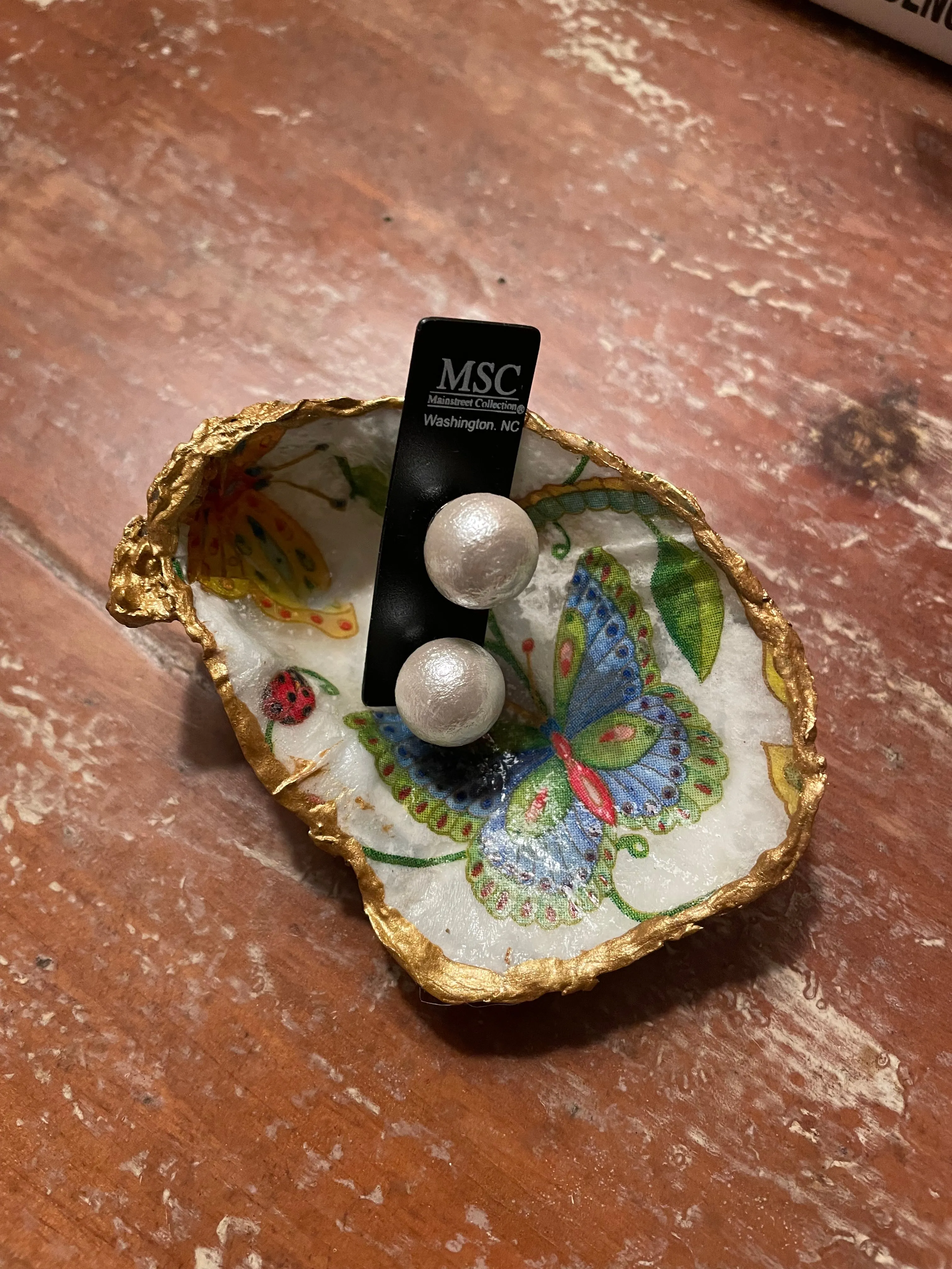 Cotton Pearl Stud Earrings
