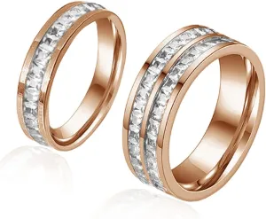 Couples Ring wedding Ring Set His Hers Couples Matching Rings Couples Love You Forever Wedding Bands Sets for Him and Her Promise Gift