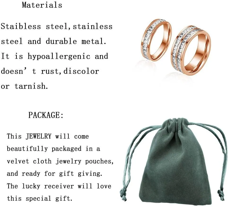 Couples Ring wedding Ring Set His Hers Couples Matching Rings Couples Love You Forever Wedding Bands Sets for Him and Her Promise Gift