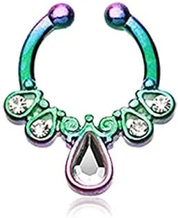 Covet Jewelry Colorline Radiant Kao Fake Septum Clip-On Ring