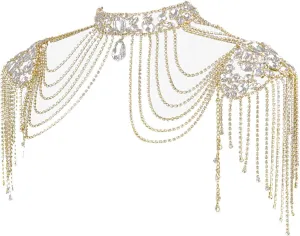 Crystal Tassels Arm Chain Women Body Jewelry Multilayer Shoulder Body Jewelry Shoulder Chain Necklace for Any Occasion