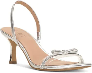 Cufflinks Inc. INC Womens Linette Slip On Ankle Strap Heels Silver 7 Medium (B,M)
