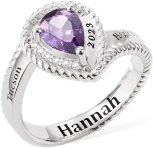 Custom Class Rings for High School - Personalized Sterling Silver Ring for Graduation - Fully Customizable College Jewelry - Gift for Graduated Men and Women Class of 2024