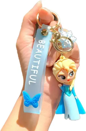 Cute Princess Keychain, Elsa Keychain for Shool bag, Handbag, Presents for Kids,Keychain collectors with Kids Toddler Purse for Little Girls