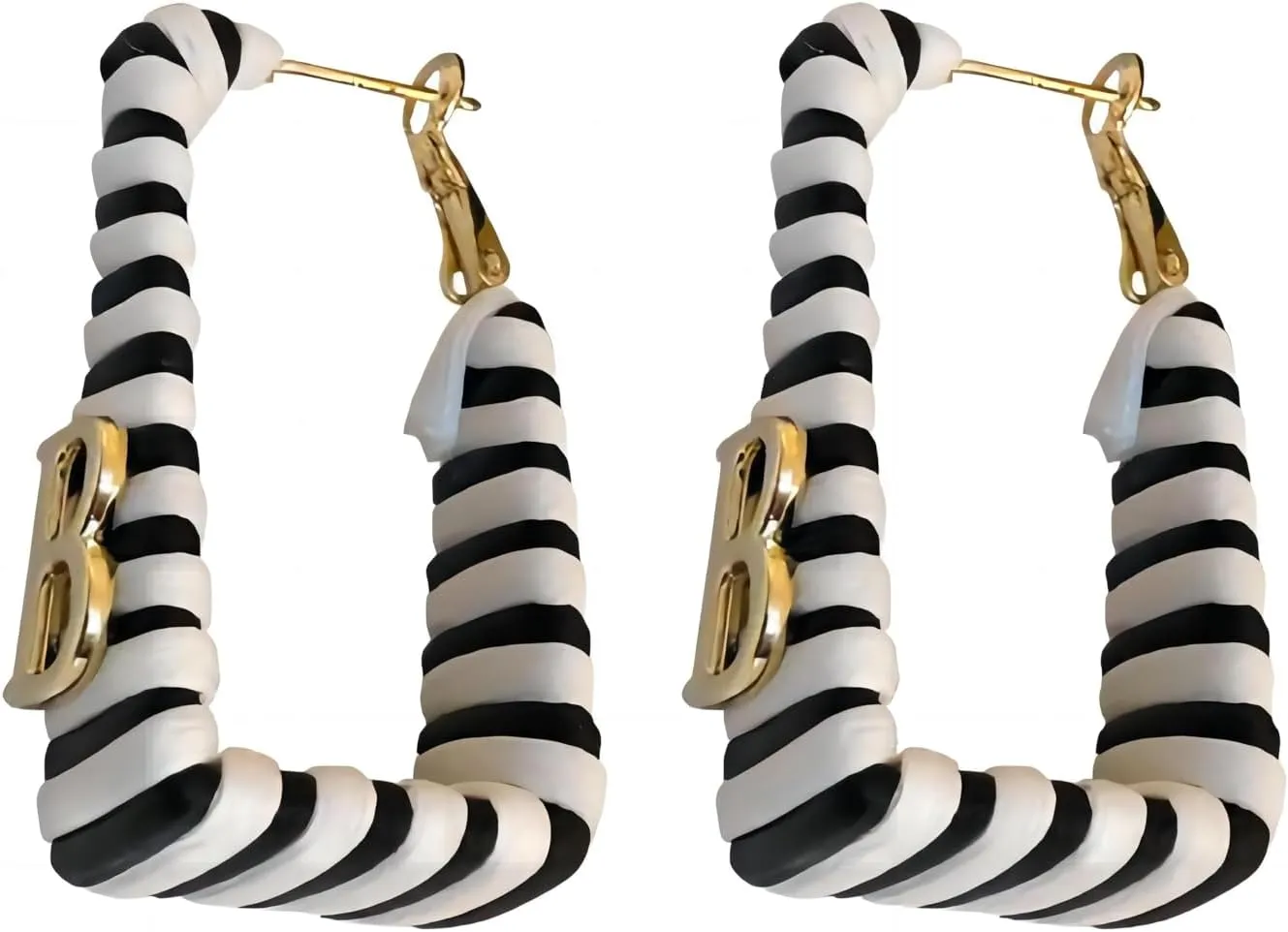 Designer Earrings for Women Letter B Earrings Fashion Jewelry black and white striped letter earrings