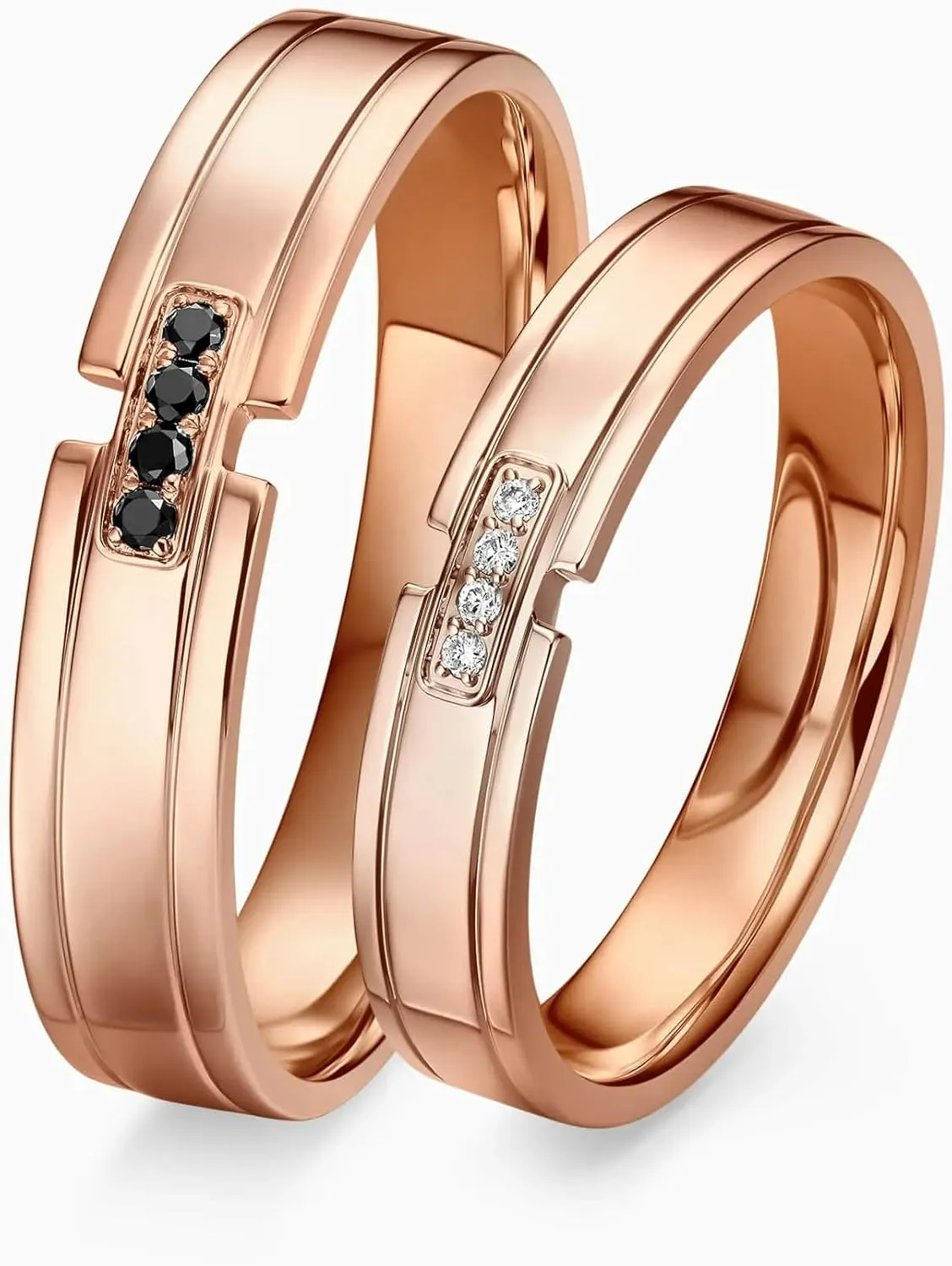 DIYA Wedding Ring Set for Him and Her Personalized Moissanite Wedding Rings Set for Couples 925 Sterling Silver/10K/14K/18K Gold Anniversary Valentine's Day Gift