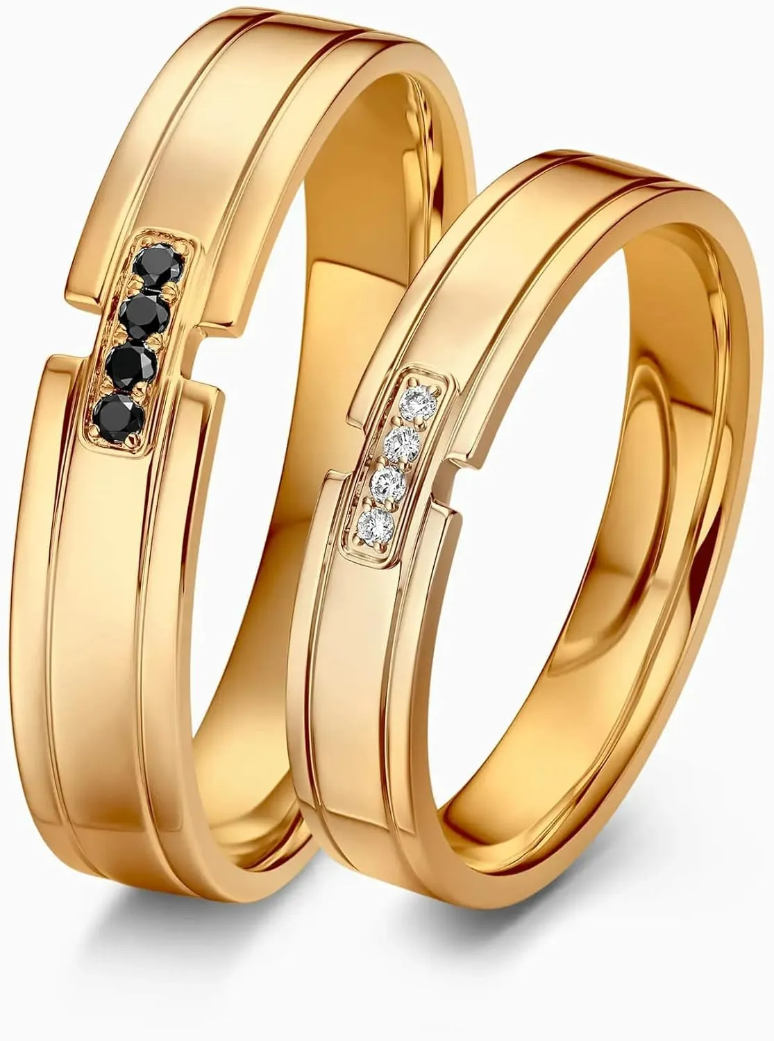 DIYA Wedding Ring Set for Him and Her Personalized Moissanite Wedding Rings Set for Couples 925 Sterling Silver/10K/14K/18K Gold Anniversary Valentine's Day Gift