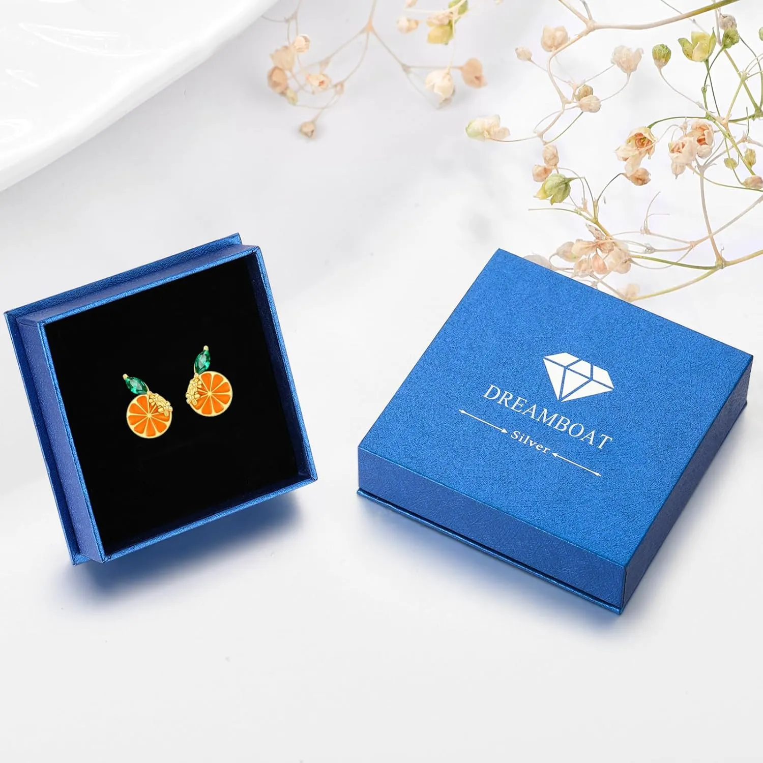 Dreamboat Sterling Silver Fruit Earring for Women Small Stud Earrings Fruit Accessories Summer Jewelry Gifts