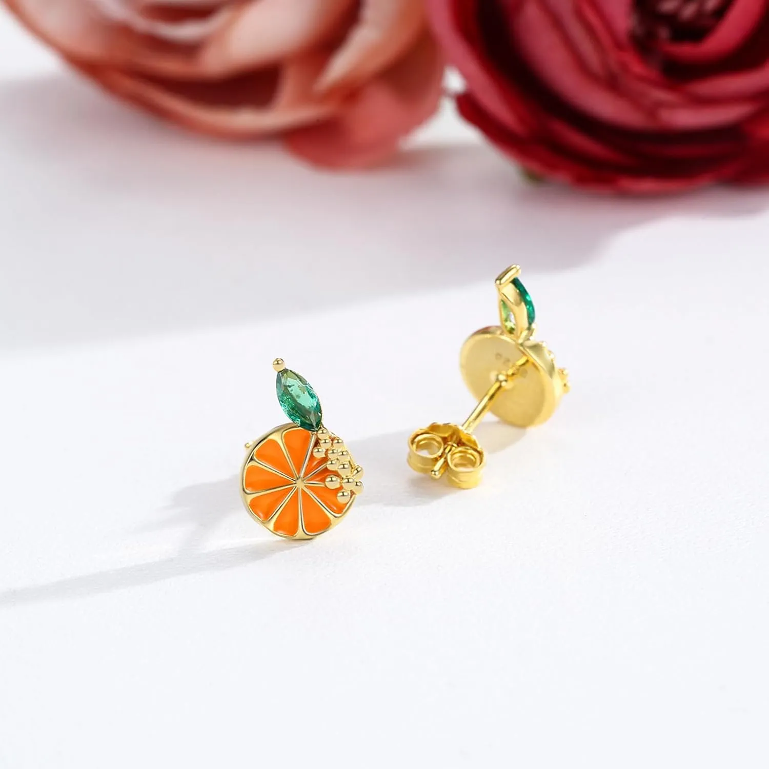 Dreamboat Sterling Silver Fruit Earring for Women Small Stud Earrings Fruit Accessories Summer Jewelry Gifts